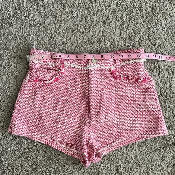 Zara Pink Tweed Women Shorts - Picture 7 of 11